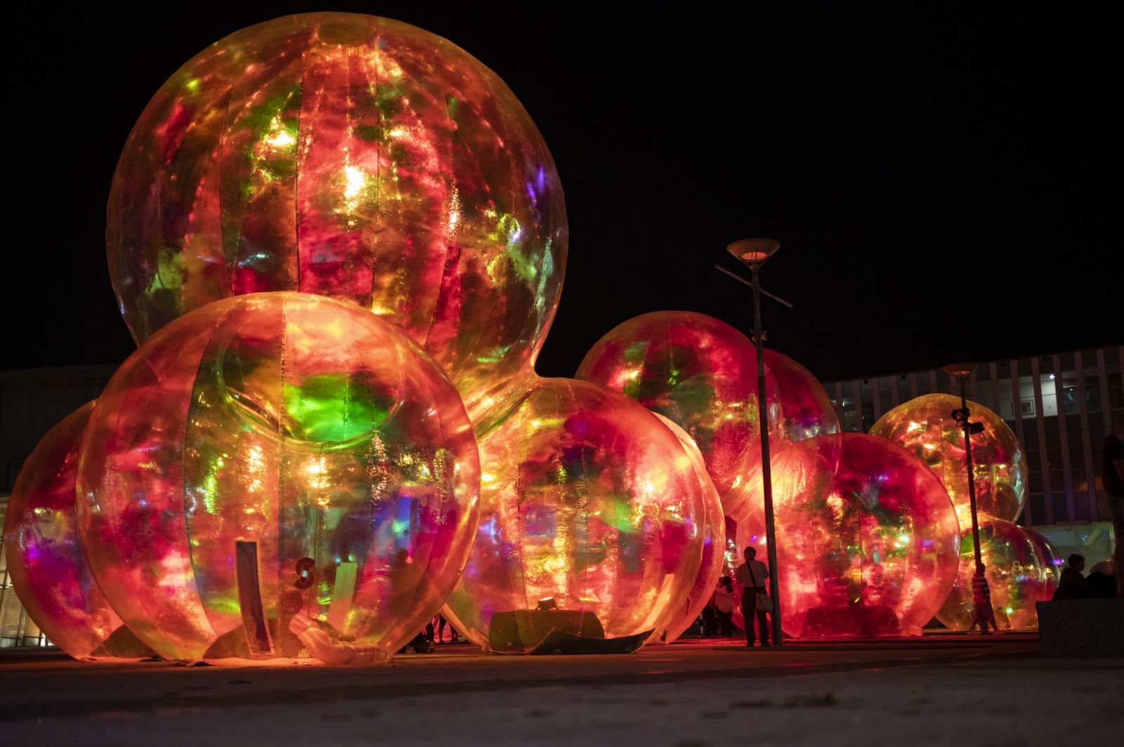 Colourful large bubbles. 